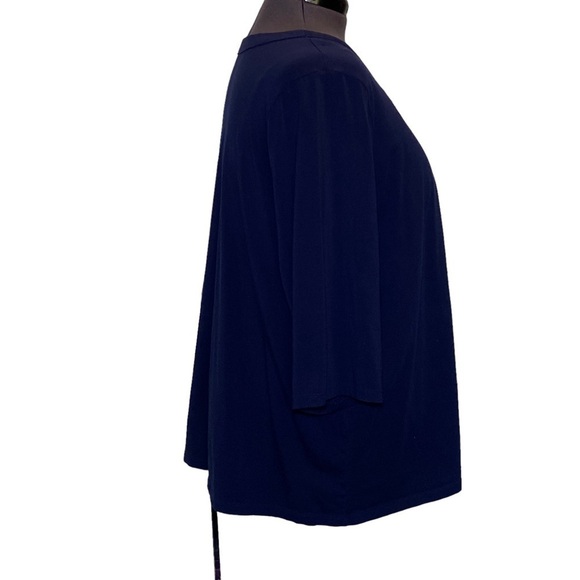 Catherines women's plus size 3X Suprema Collection Blue 3/4 sleeve pullon top - Picture 3 of 6